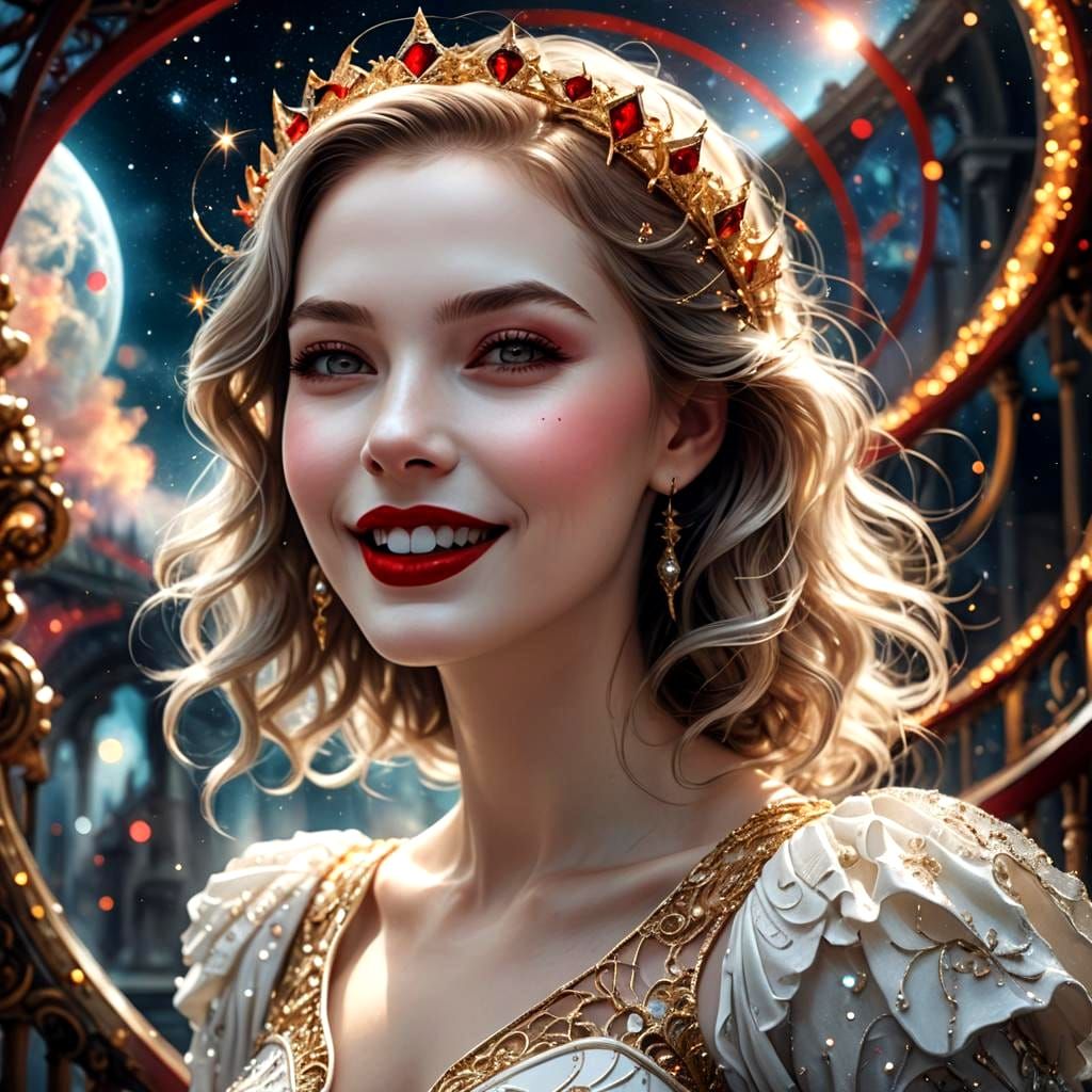 Beautiful Woman in Universe: Detailed Matte Painting
