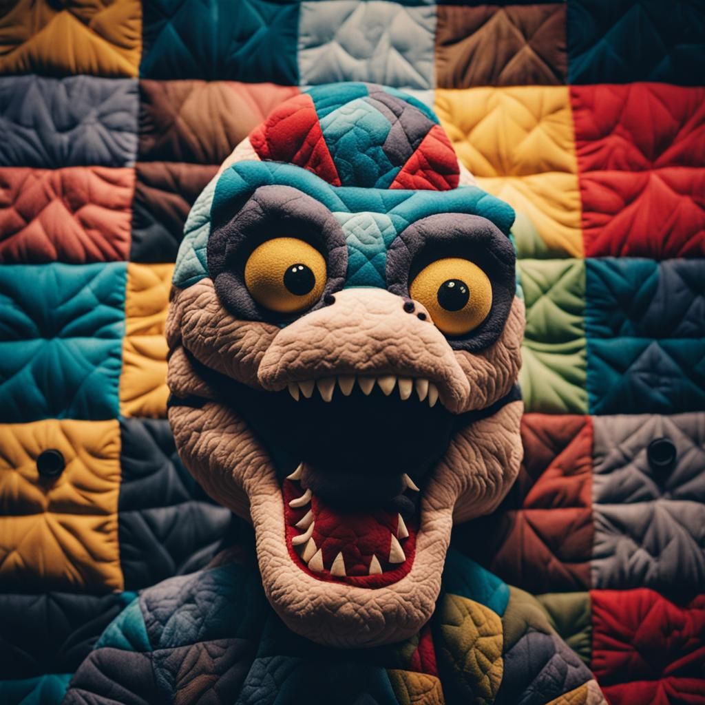 Don't Hug Me I'm Scared Plush Patchwork Design