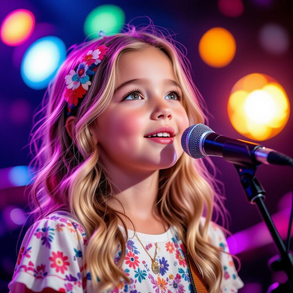 Girl Sings with Korean Band: Studio Portrait