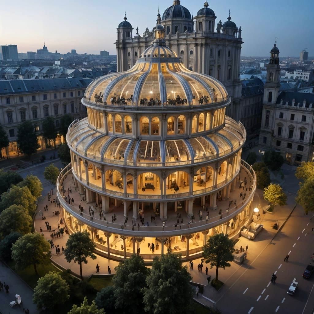 Rococo Megastructure in Opulent Urban Setting