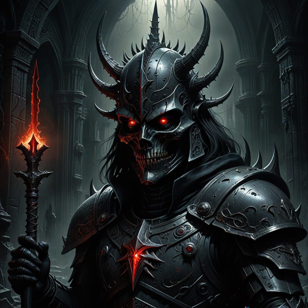 Dark Demon King of Spades in Gothic Armor