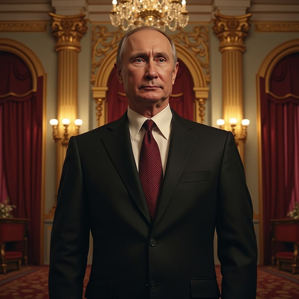 Russian Leader in Futuristic Palace Setting