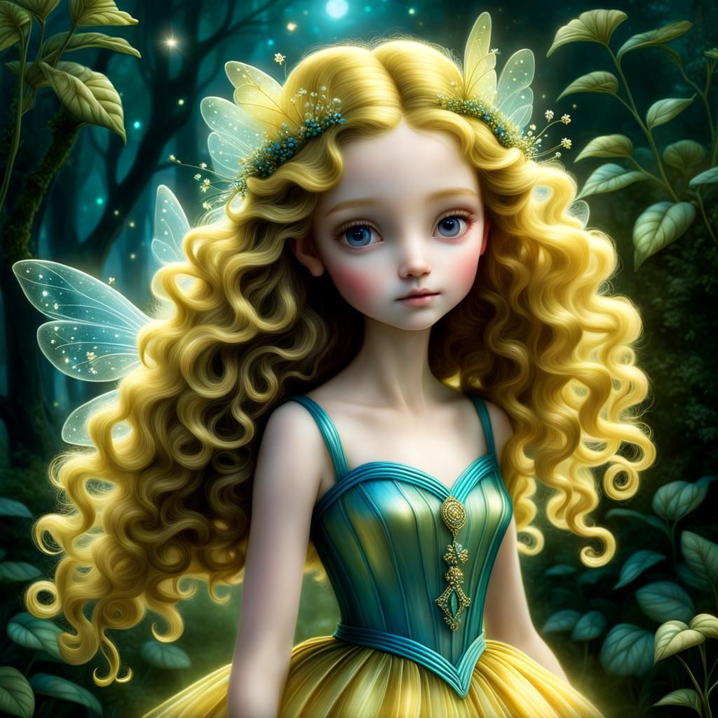 Mustardseed Fairy Portrait in Storybook Style