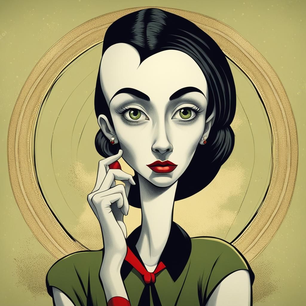 Olive Oyl Inspired Surreal Portrait of a Woman