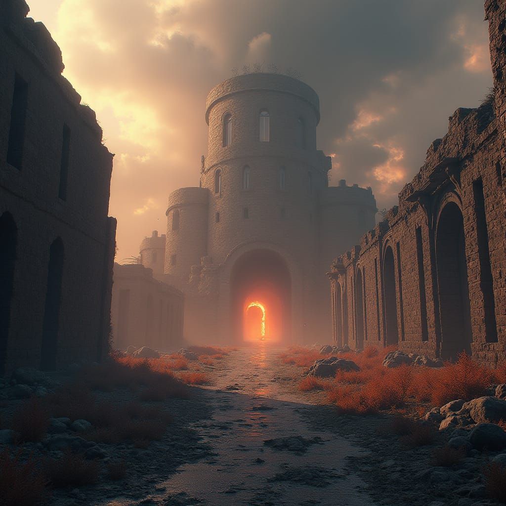 Ethereal Ghosts Rise from Ruined Military Buildings