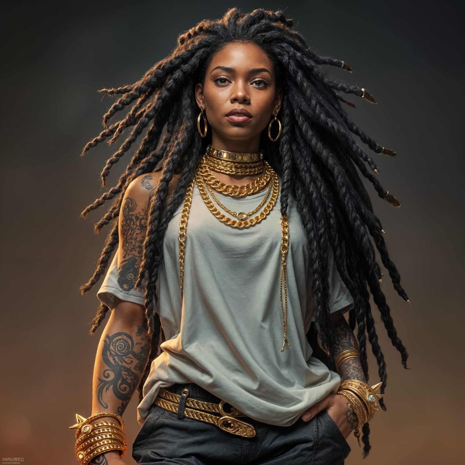 Fierce Female Rapper in Fantastical Splendor