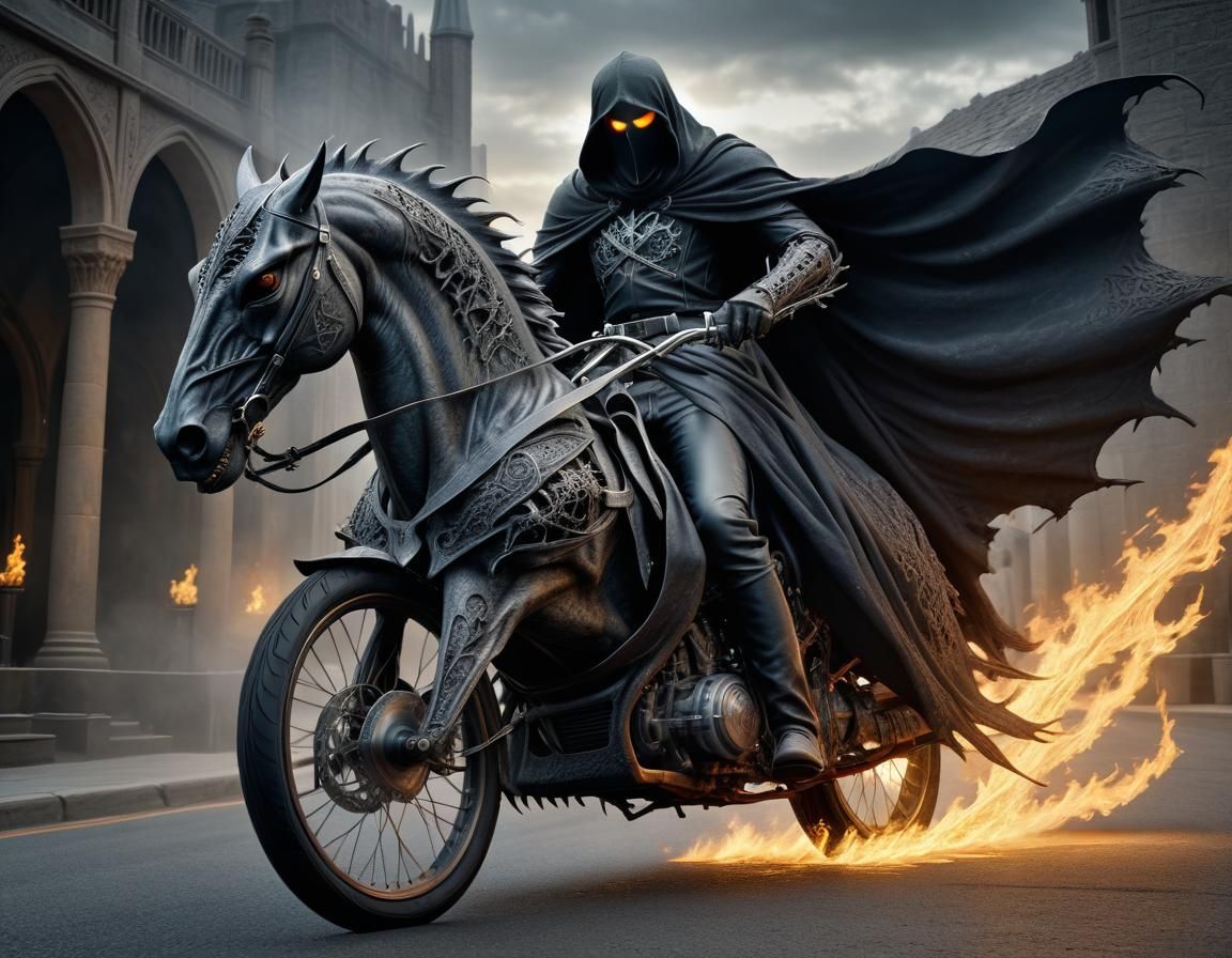 Hyperrealistic Ghost Rider Nazgul Fusion in HDR