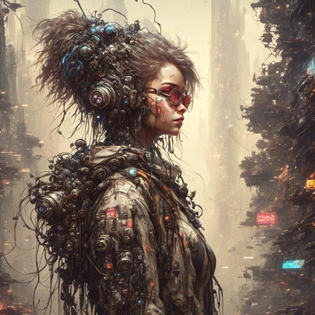 Futuristic Software Engineer in Cyberpunk Style