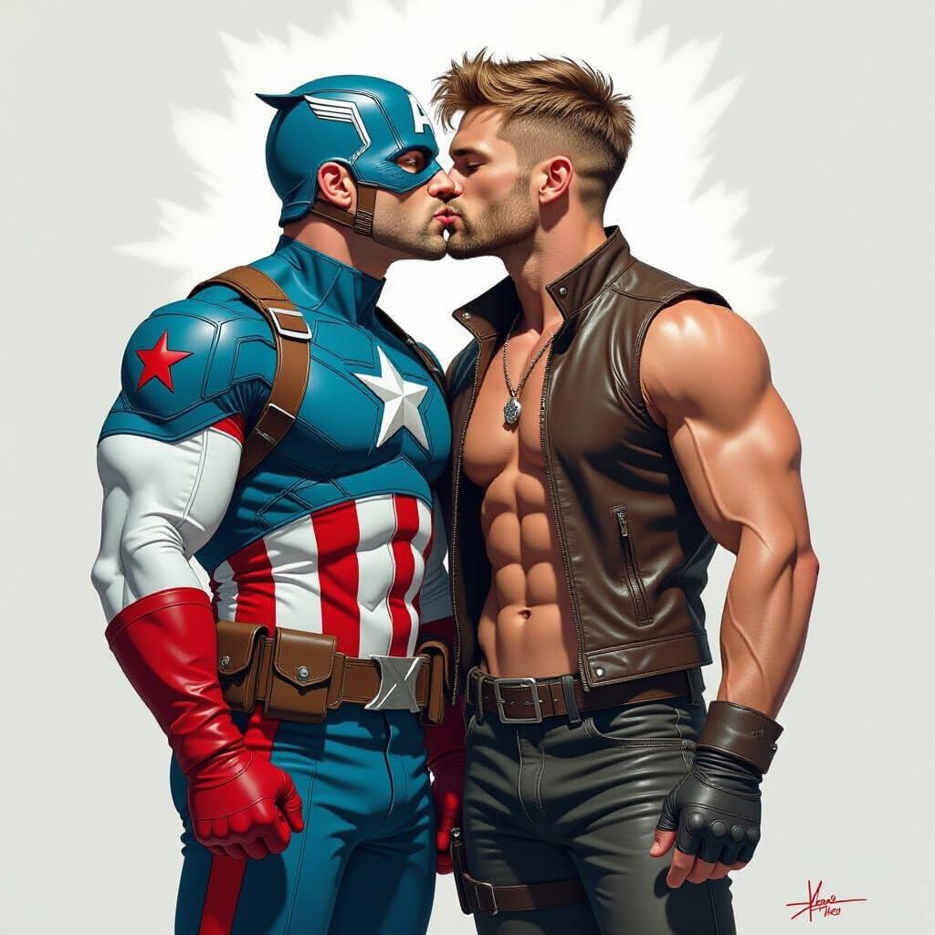 Passionate Kiss in a Dramatic, Cinematic Pose