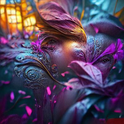 Floral pink purple leaves flower