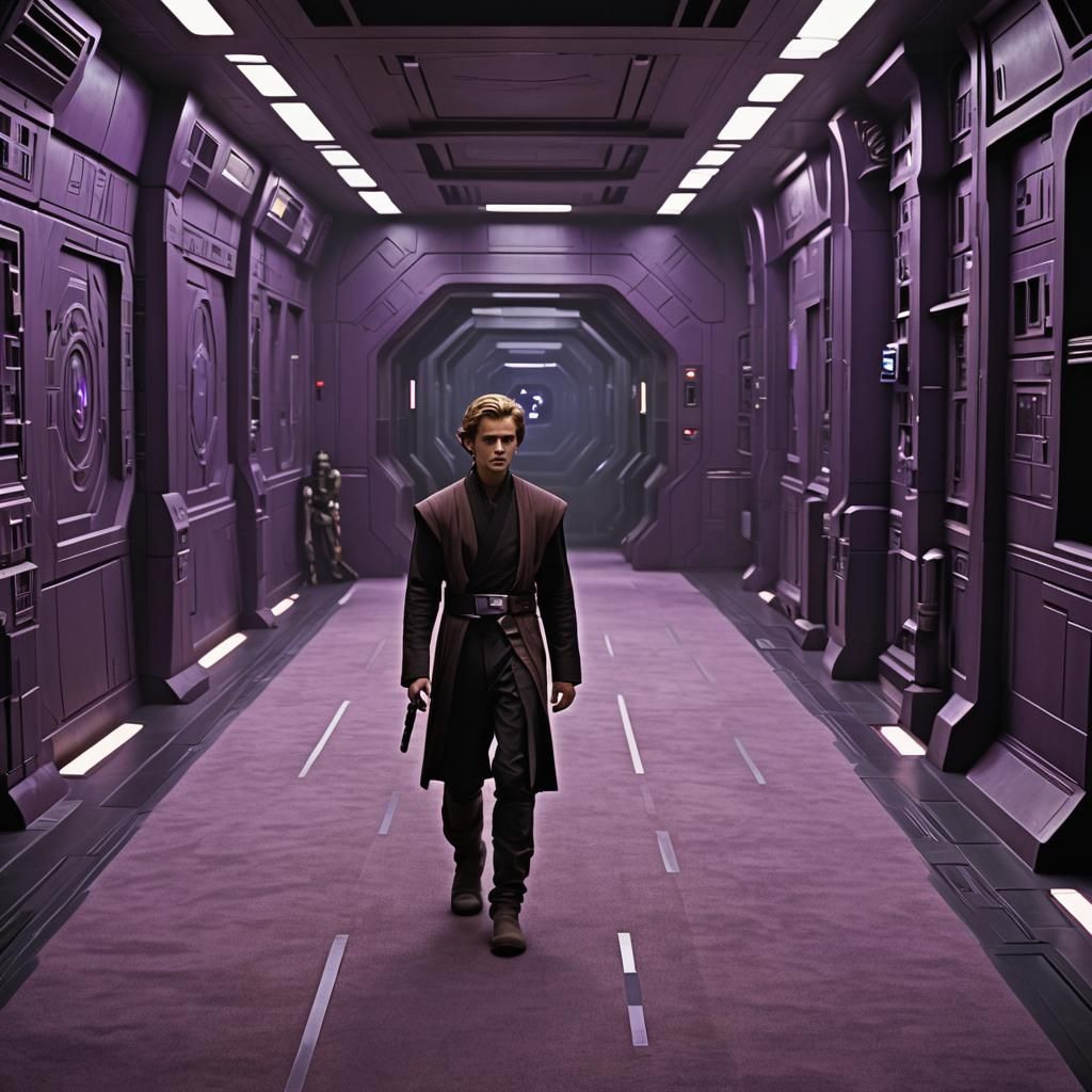 Anakin Skywalker in Coruscant Hallway: Star Wars Concept Art