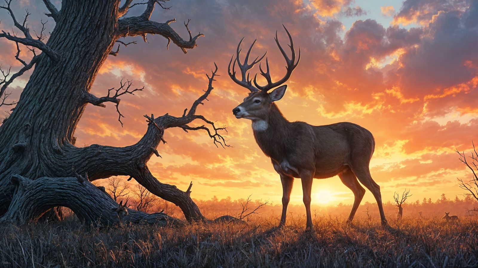 A white tailed deer out for a late afternoon snack.