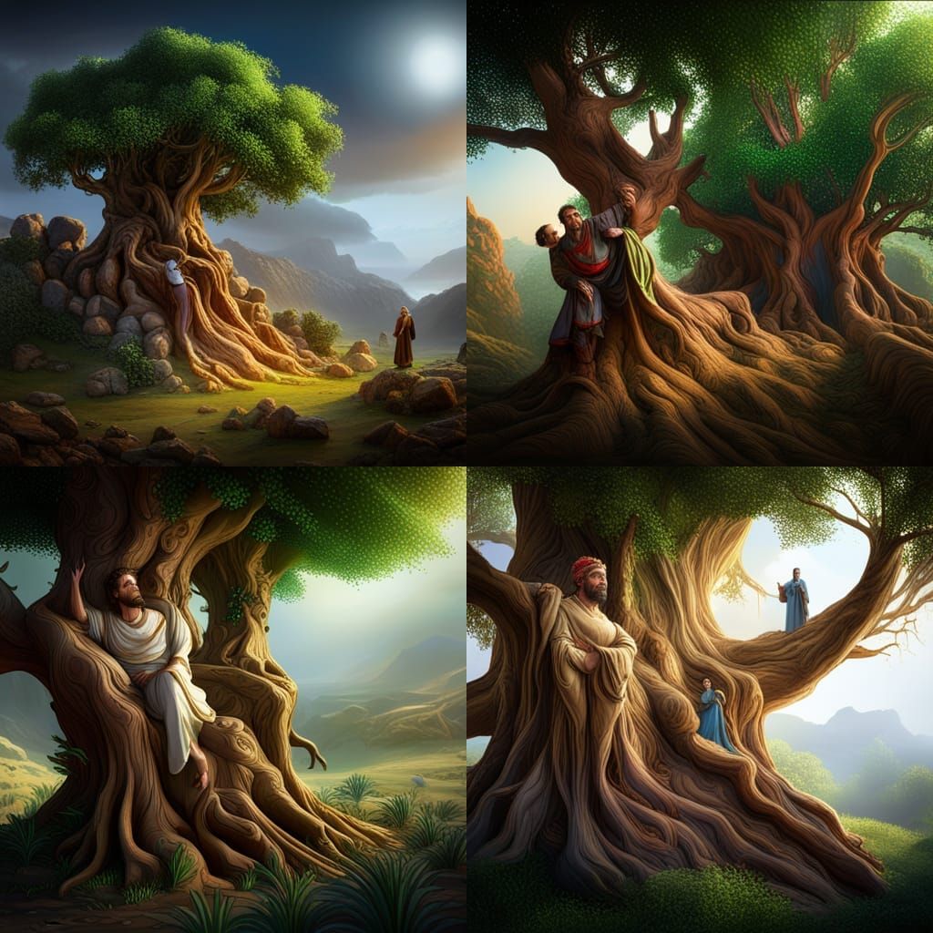 Zacchaeus in Sycamore Tree: Fantasy Concept Art
