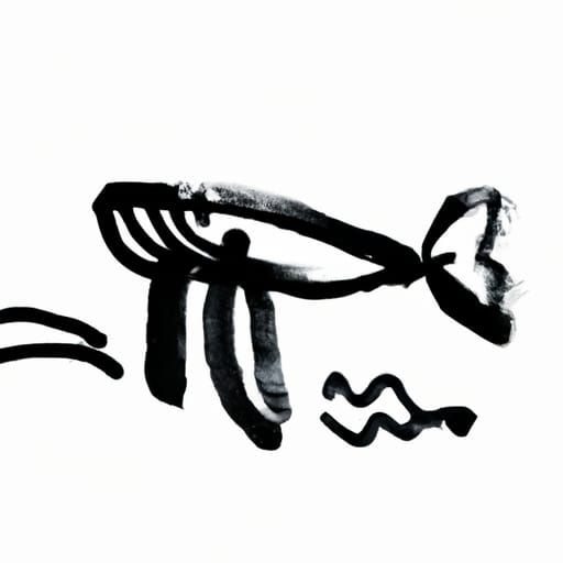 Whale in Black Ink: Picasso-Style Minimalist Sketch
