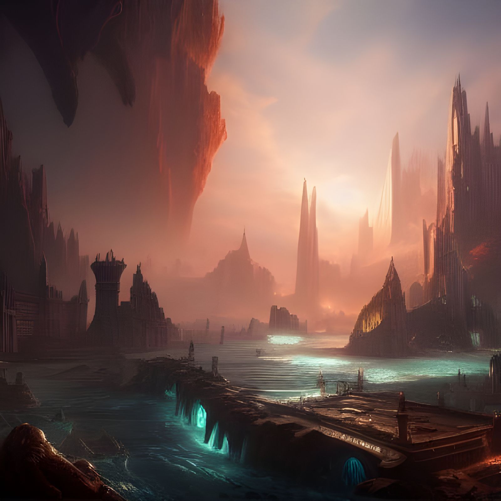 Fantastical Atlantis Digital Matte Painting