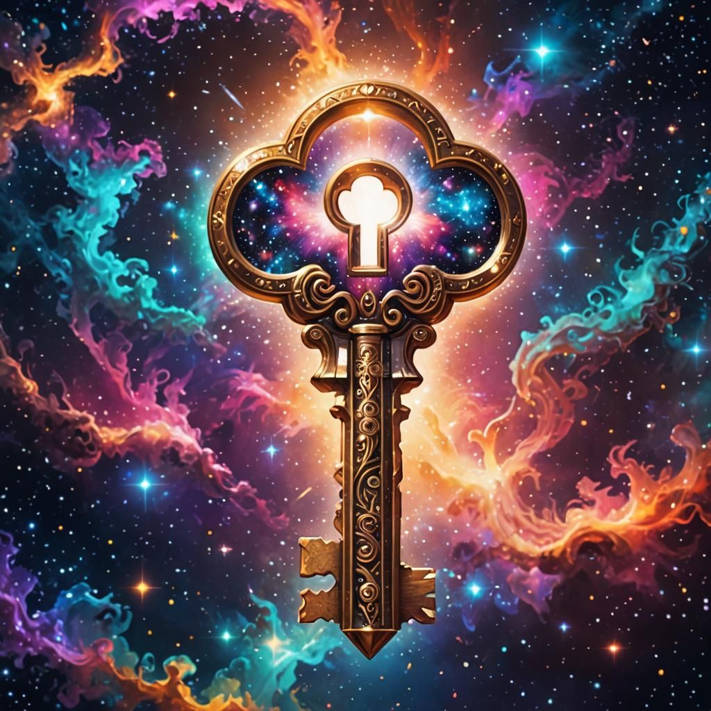 Magical Key Shines in Vibrant Universe