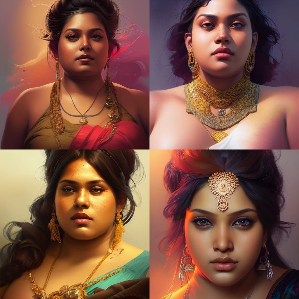 East Indian Portrait in Art Nouveau Style