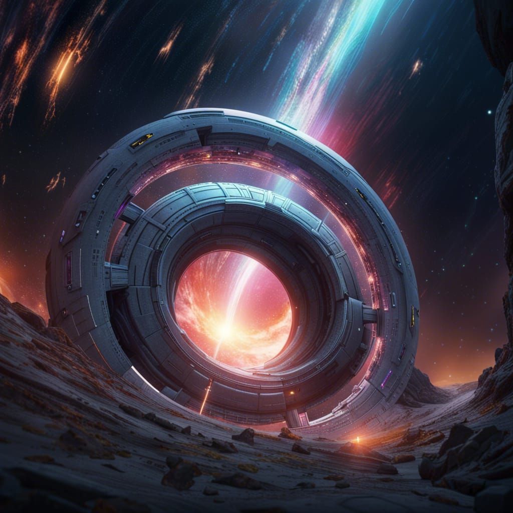 Spectacular Sci-Fi Wormhole Portal in Space