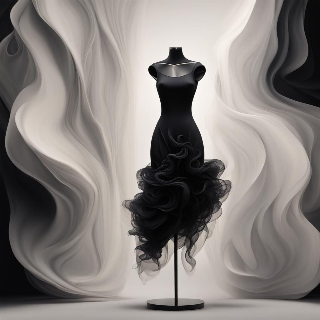 Hyperdetailed Little Black Dress: Lyrical Abstraction