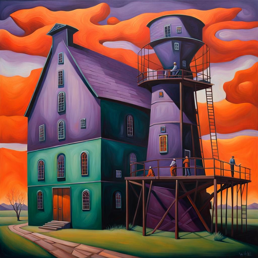 Surreal Oil Painting: The Metaphysics Mill