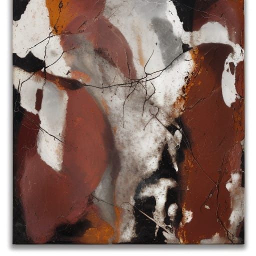 Abstract Mixed-Media Art Inspired by Julian Schnabel