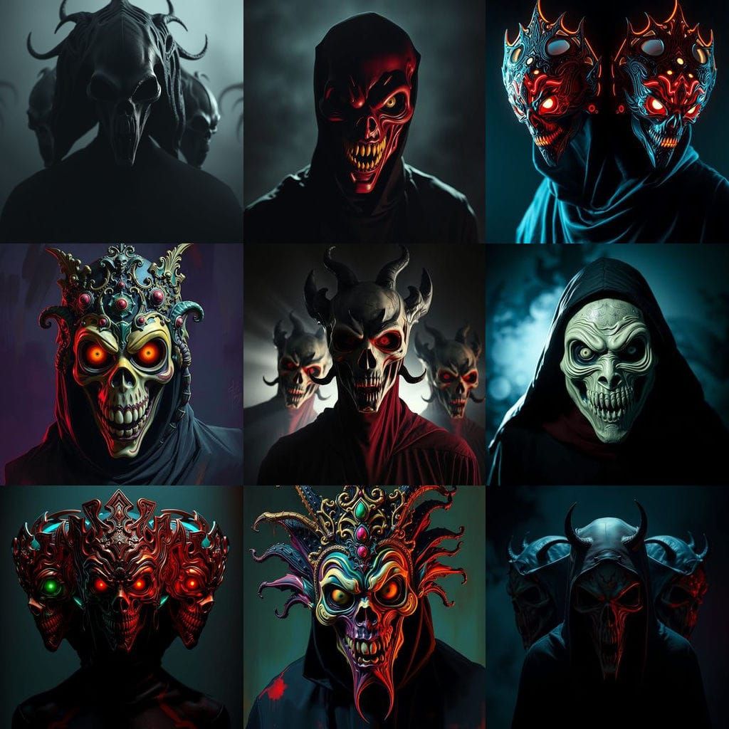 Image of Various Scary Masks