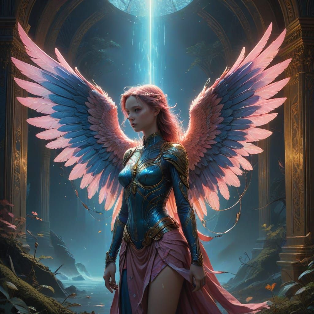 Angel Of Love & Light in Whimsical, Dreamlike Style