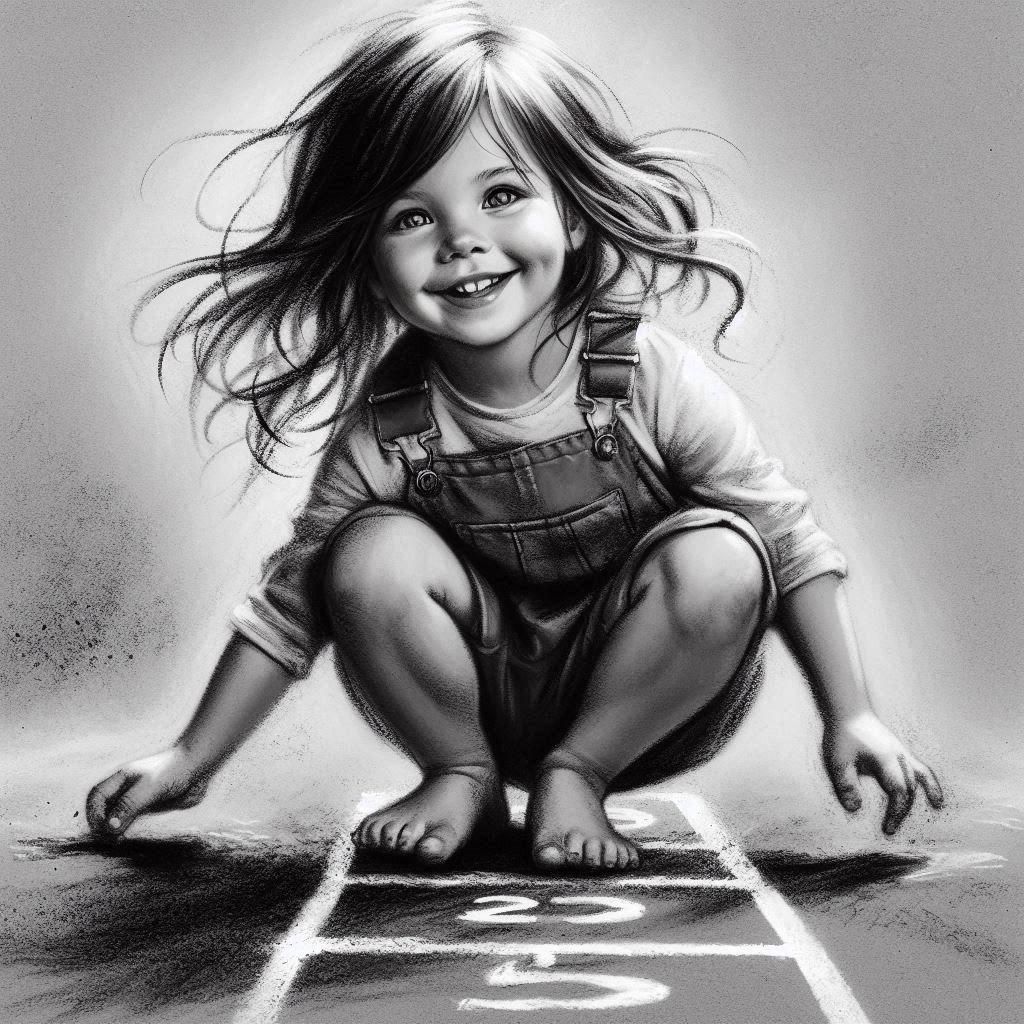 Classic Charcoal Drawing on Paper