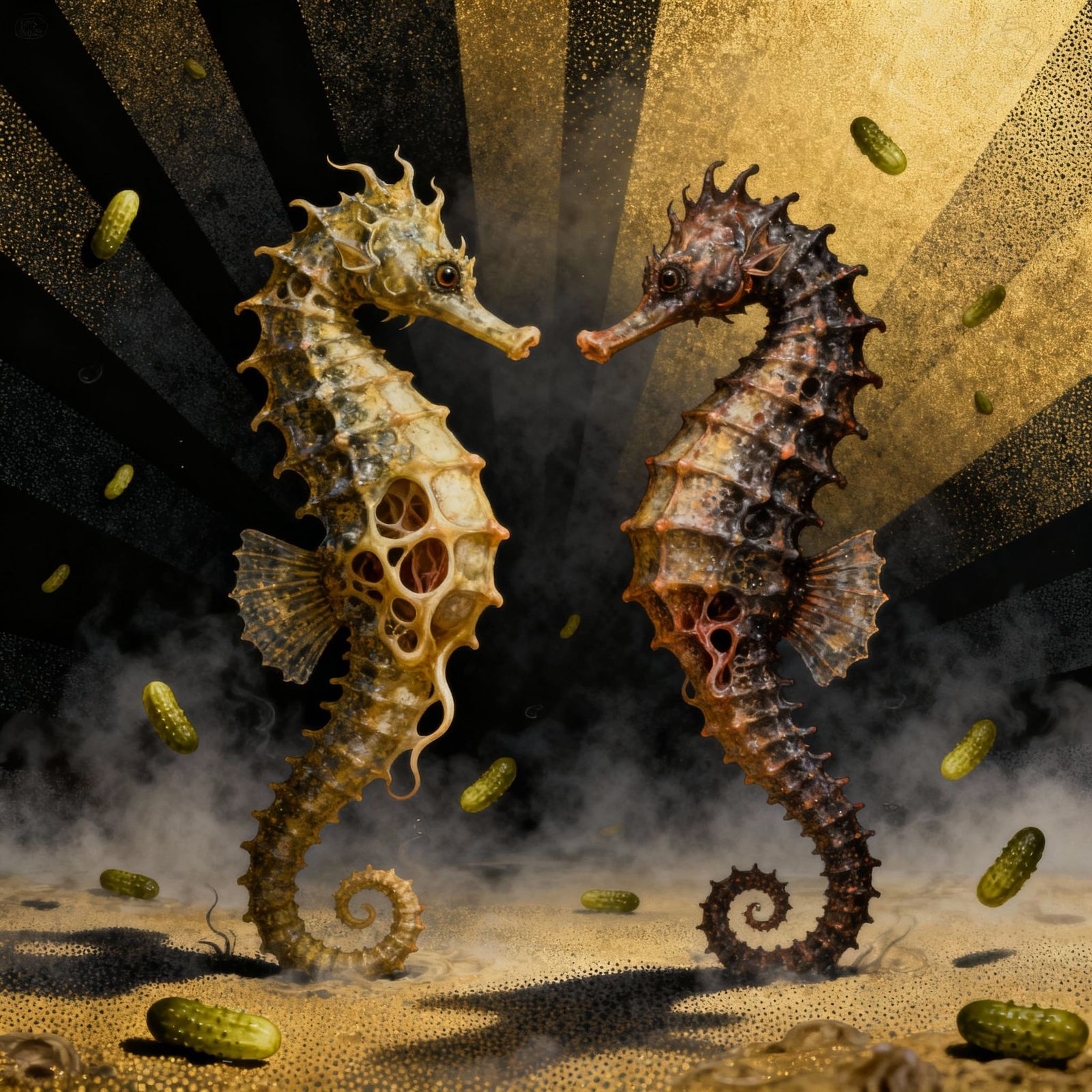 Hybrid Seahorses Emerge in Misty Gradient