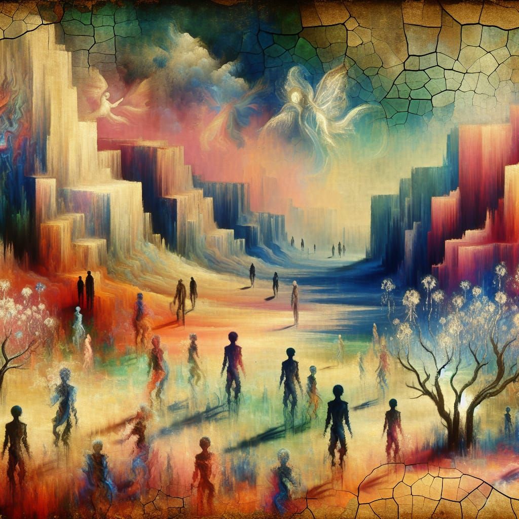 Uncanny Valley Panorama with Double Exposure Effect