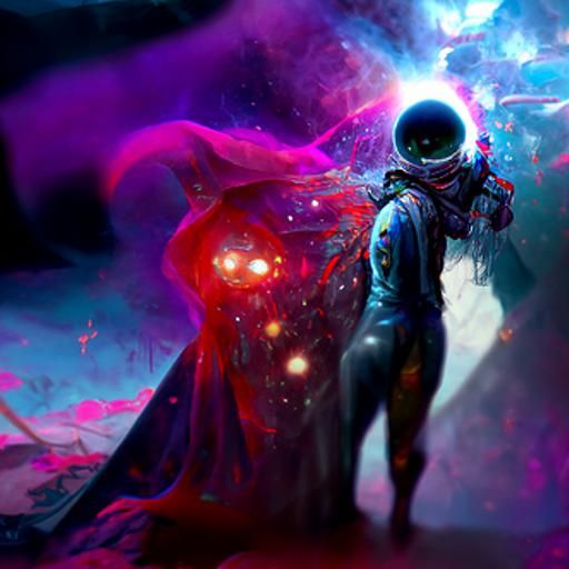 Astral Traveler in Holographic Mixed Media