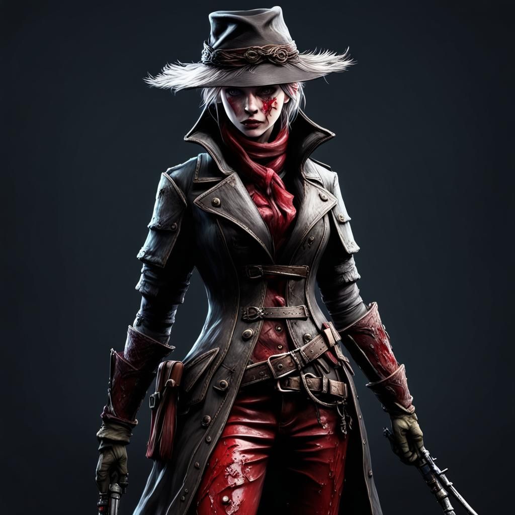 Bloodborne Female Hunter in Acrylic Style