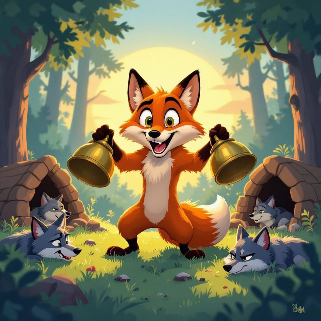 Comical Fox Wakes Up Grumpy Wolf Neighbors at Dawn