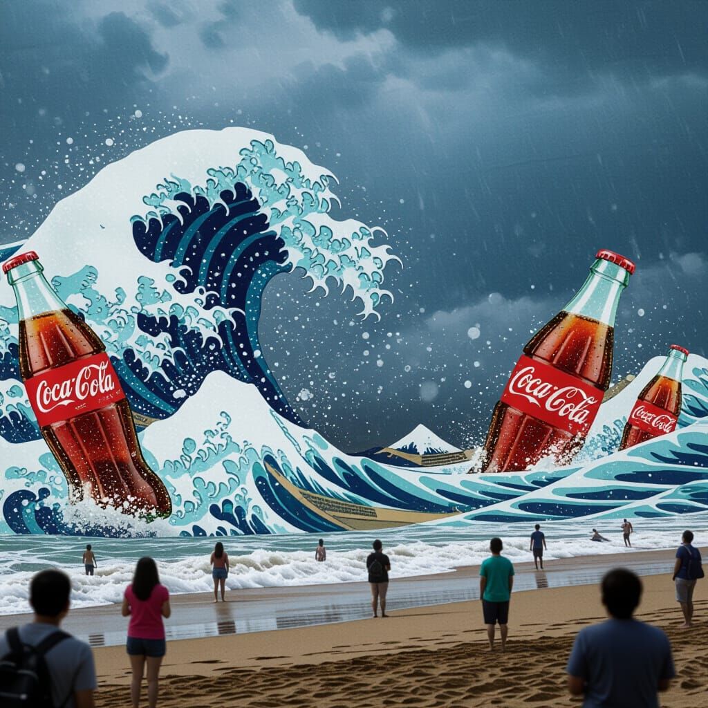 Coca-Cola Tsunami Crashing on Shore: Dramatic Photo