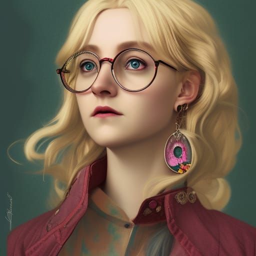 Luna Lovegood Portrait in 1970s Style