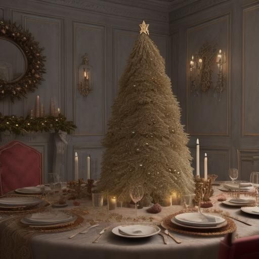 Christmas Holiday Home Decorations in Detailed Matte Paintin...