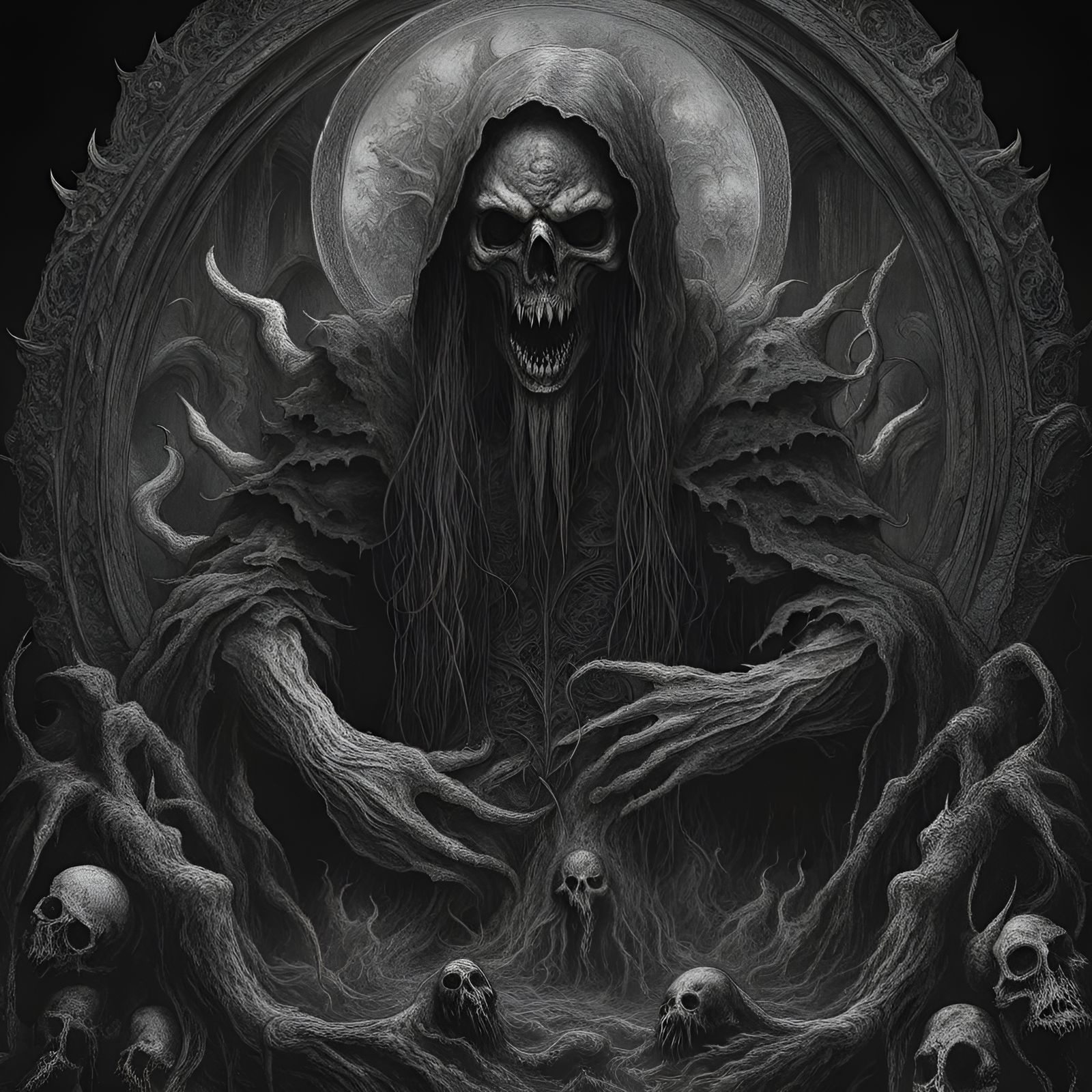 Medieval Necronomicon in Hell: Black Metal Art