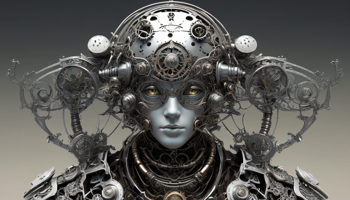 Celestial Steampunk Creature in 3D Shaded Style