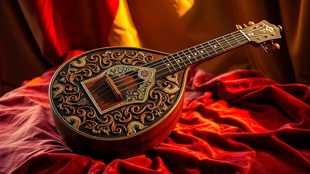 Traditional Ukrainian Folk Music Instrument in Golden Light