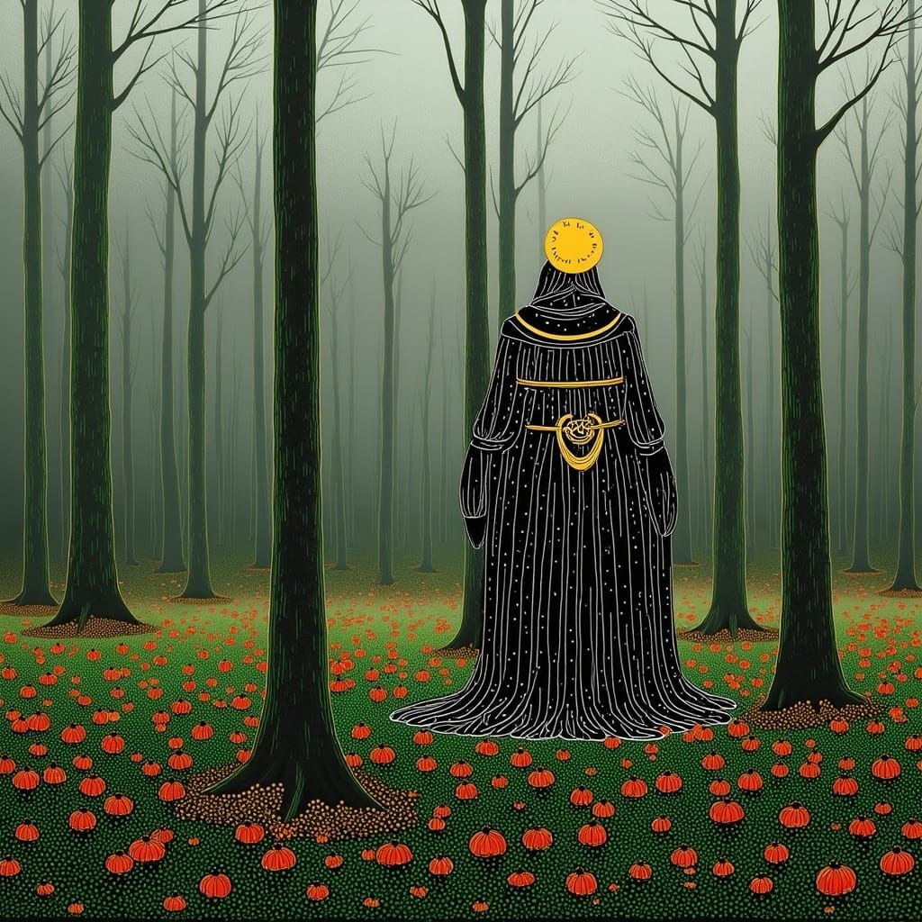 Neon Mechanical Hearts in Cedar Forest