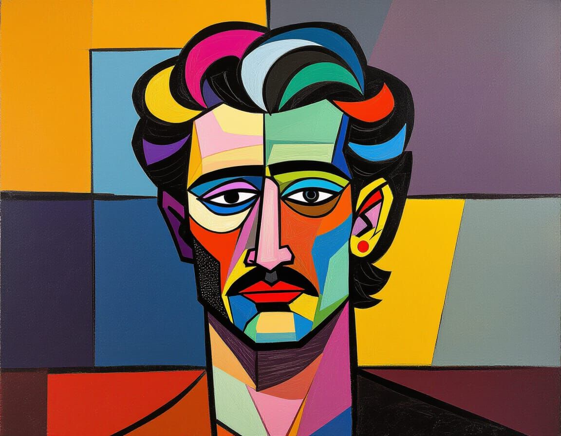 Apollo Head Still Life in Abstract Expressionist Style