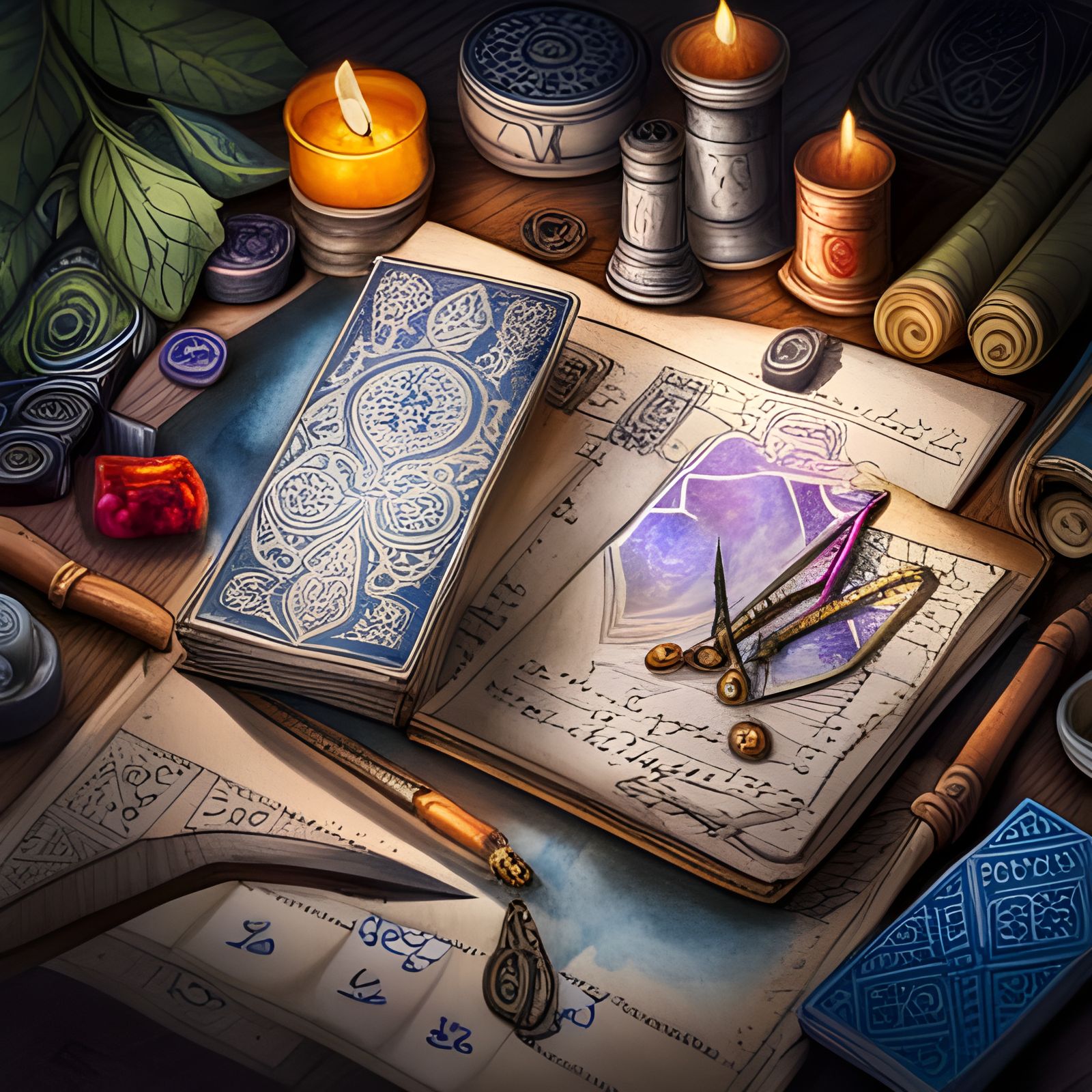 Alchemist's Spellbook in Watercolour Style
