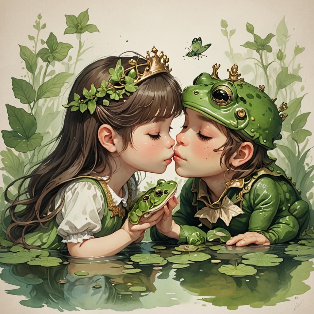 Girl's Kiss Transforms Frog Prince