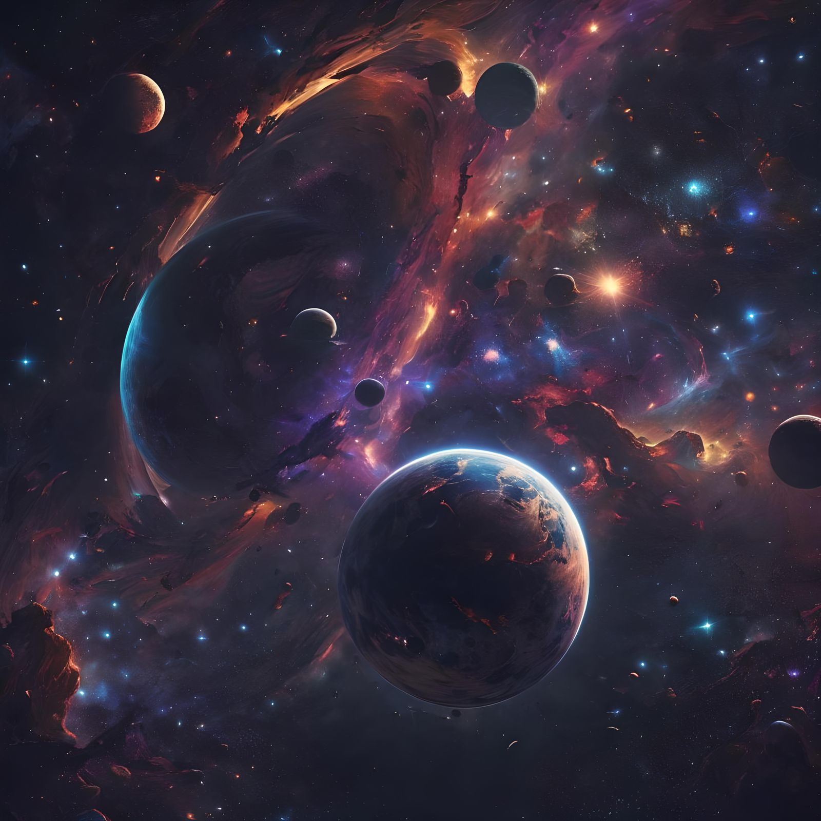 Cosmic Planets in Vast Space: Holographic Illustration