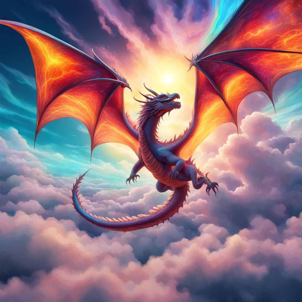 Dragon of red lightning