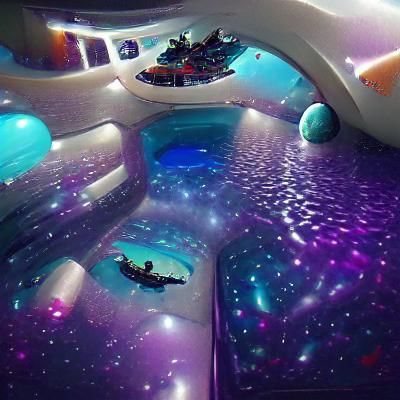 Fantasy Swimming Pool with Galaxy View