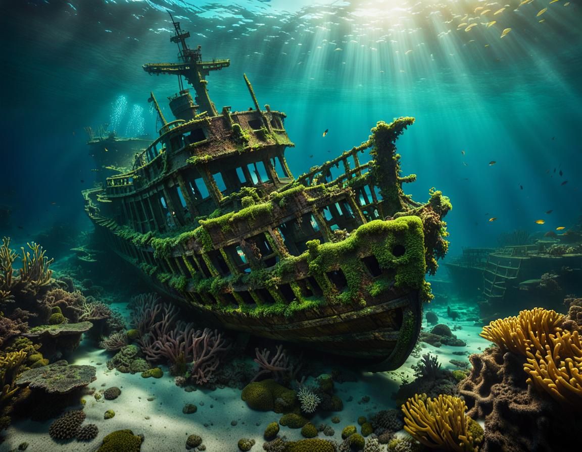 Eerie Sunken Ship Time-Lapse: Underwater Coral Reef
