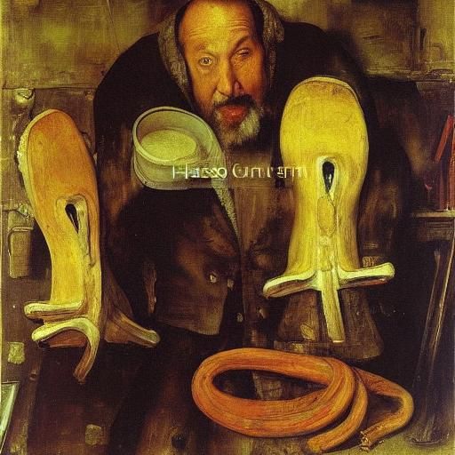 Humorous Clog Removal Scene, in Renaissance-Expressionist St...