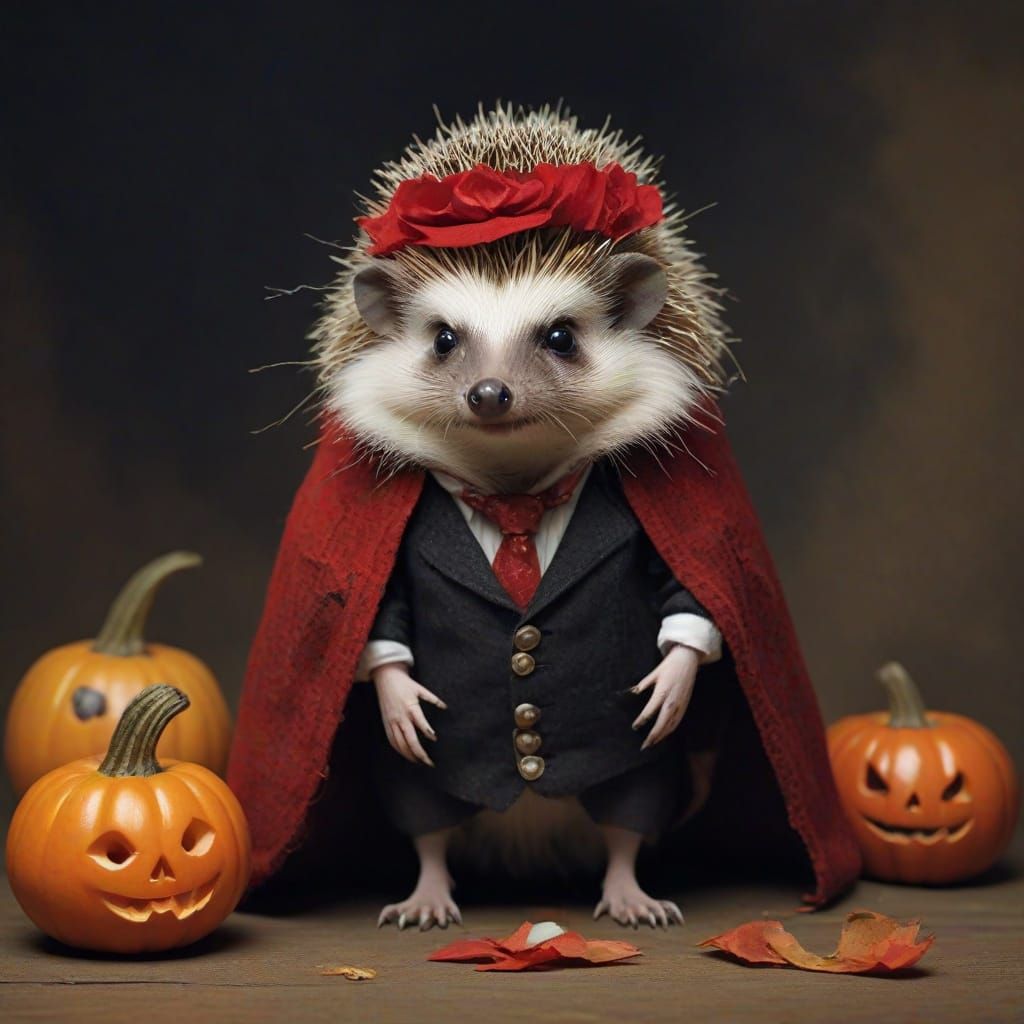 Vampire Hedgehog Halloween Costume in Bold Style