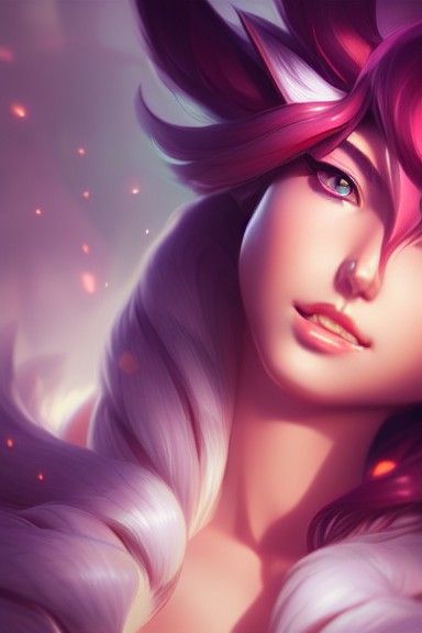 Sultry Ahri Portrait by WLOP and Liang-Xing
